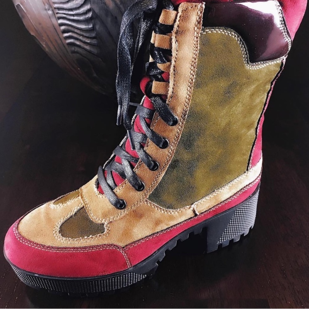 PATCHWORK COMBAT BOOT - Picture 2 of 2